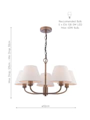 Laura Ashley Antique Bronze Denston 5 Pendant Ceiling Light - Image 8 of 8