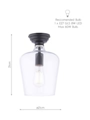 Laura Ashley Black Ockley Ceiling Flush Fitting Light - Image 7 of 7
