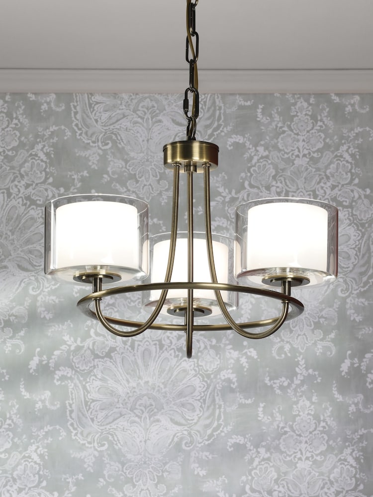 Laura Ashley Antique Brass Southwell 3 Light Pendant Ceiling Light - Image 1 of 7
