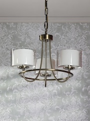 Laura Ashley Antique Brass Southwell 3 Light Pendant Ceiling Light - Image 2 of 7