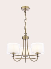 Laura Ashley Antique Brass Southwell 3 Light Pendant Ceiling Light - Image 3 of 7