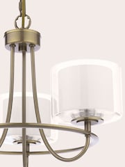 Laura Ashley Antique Brass Southwell 3 Light Pendant Ceiling Light - Image 6 of 7