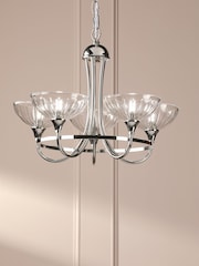 Laura Ashley Polished Nickel Wellham 5 Light Pendant Light - Image 1 of 7