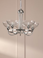 Laura Ashley Polished Nickel Wellham 5 Light Pendant Light - Image 2 of 7