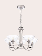 Laura Ashley Polished Nickel Wellham 5 Light Pendant Light - Image 3 of 7