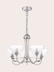 Laura Ashley Polished Nickel Wellham 5 Light Pendant Light - Image 4 of 7