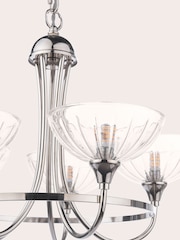 Laura Ashley Polished Nickel Wellham 5 Light Pendant Light - Image 5 of 7