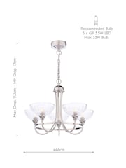 Laura Ashley Polished Nickel Wellham 5 Light Pendant Light - Image 7 of 7