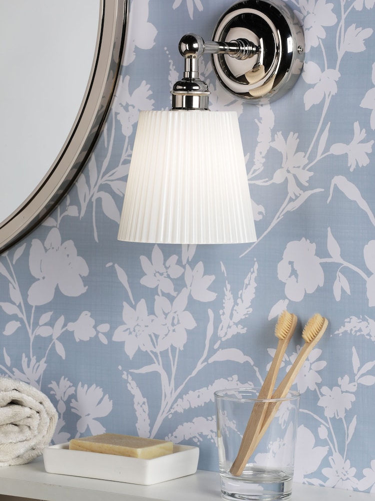 Laura Ashley Polished Nickel Callaghan 1 Wall Light - Image 1 of 6