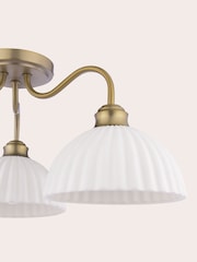 Laura Ashley Matt Antique Brass Durford 1 3 Light Flush Ceiling Light - Image 6 of 7