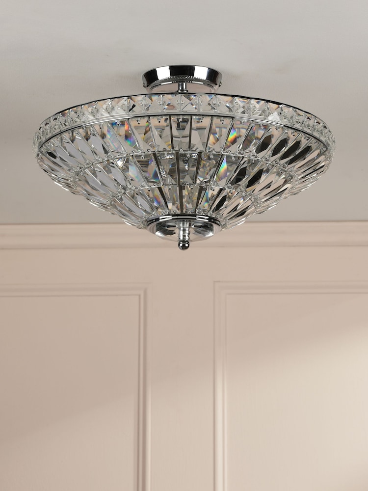 Laura Ashley Polished Chrome Vienna 3 Light Flush Light - Image 2 of 7