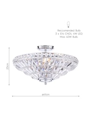 Laura Ashley Polished Chrome Vienna 3 Light Flush Light - Image 7 of 7