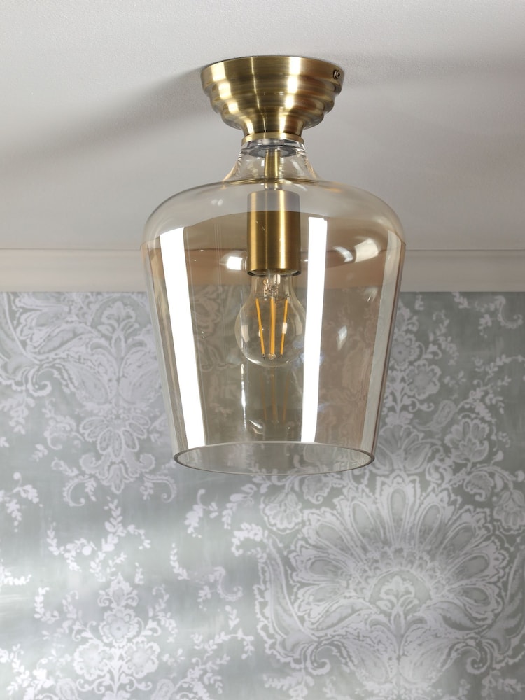 Laura Ashley Antique Brass Ockley Ceiling Flush Fitting Light - Image 2 of 7 Laura Ashley Antique Brass Ockley Ceiling Flush Fitting Light - Image 2 of 7