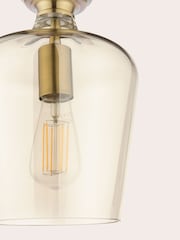 Laura Ashley Antique Brass Ockley Ceiling Flush Fitting Light - Image 5 of 7