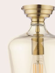 Laura Ashley Antique Brass Ockley Ceiling Flush Fitting Light - Image 6 of 7