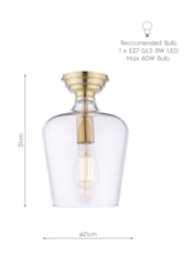 Laura Ashley Antique Brass Ockley Ceiling Flush Fitting Light - Image 7 of 7