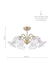 Laura Ashley Matt Antique Brass Kerswell 6 Semi Flush Ceiling Light - Image 8 of 8