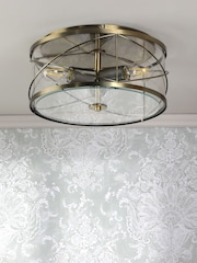Laura Ashley Antique Brass Beckworth 3 Flush Ceiling Light - Image 2 of 7