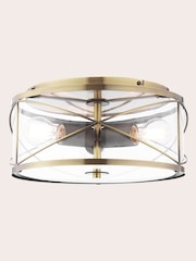 Laura Ashley Antique Brass Beckworth 3 Flush Ceiling Light - Image 3 of 7