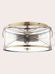 Laura Ashley Antique Brass Beckworth 3 Flush Ceiling Light - Image 4 of 7