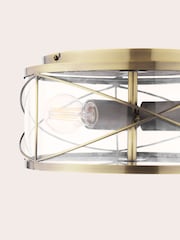 Laura Ashley Antique Brass Beckworth 3 Flush Ceiling Light - Image 5 of 7