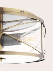 Laura Ashley Antique Brass Beckworth 3 Flush Ceiling Light - Image 6 of 7