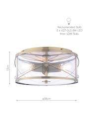Laura Ashley Antique Brass Beckworth 3 Flush Ceiling Light - Image 7 of 7