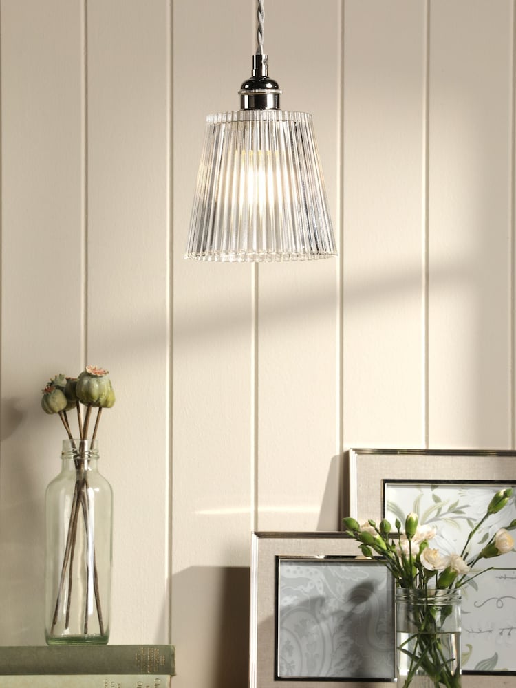 Laura Ashley Polished Nickel Callaghan 1 Light Semi Flush Ceiling Light - Image 1 of 7