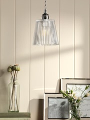 Laura Ashley Polished Nickel Callaghan 1 Light Semi Flush Ceiling Light - Image 2 of 7