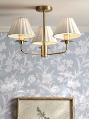 Laura Ashley Antique Brass Mixbury 3 Semi Flush Ceiling Light - Image 1 of 6