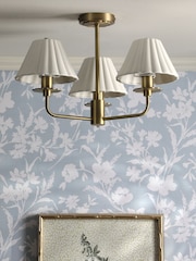 Laura Ashley Antique Brass Mixbury 3 Semi Flush Ceiling Light - Image 2 of 6