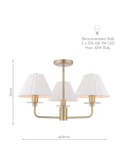 Laura Ashley Antique Brass Mixbury 3 Semi Flush Ceiling Light - Image 6 of 6