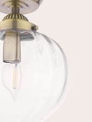 Laura Ashley Antique Brass Whitham Flush Ceiling Light - Image 6 of 7