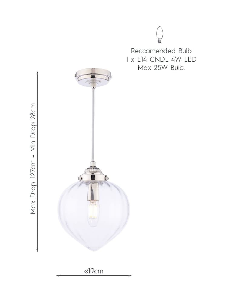 Laura Ashley Polished Nickel Whitham Pendant 1 Light Ceiling Light - Image 7 of 7 Laura Ashley Polished Nickel Whitham Pendant 1 Light Ceiling Light - Image 7 of 7