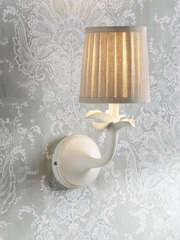 Laura Ashley White Eleni 1 Light Wall Light - Image 1 of 7