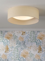 Laura Ashley Woven Rattan Buckenham Ceiling Flush Ceiling Fitting Light - Image 1 of 7