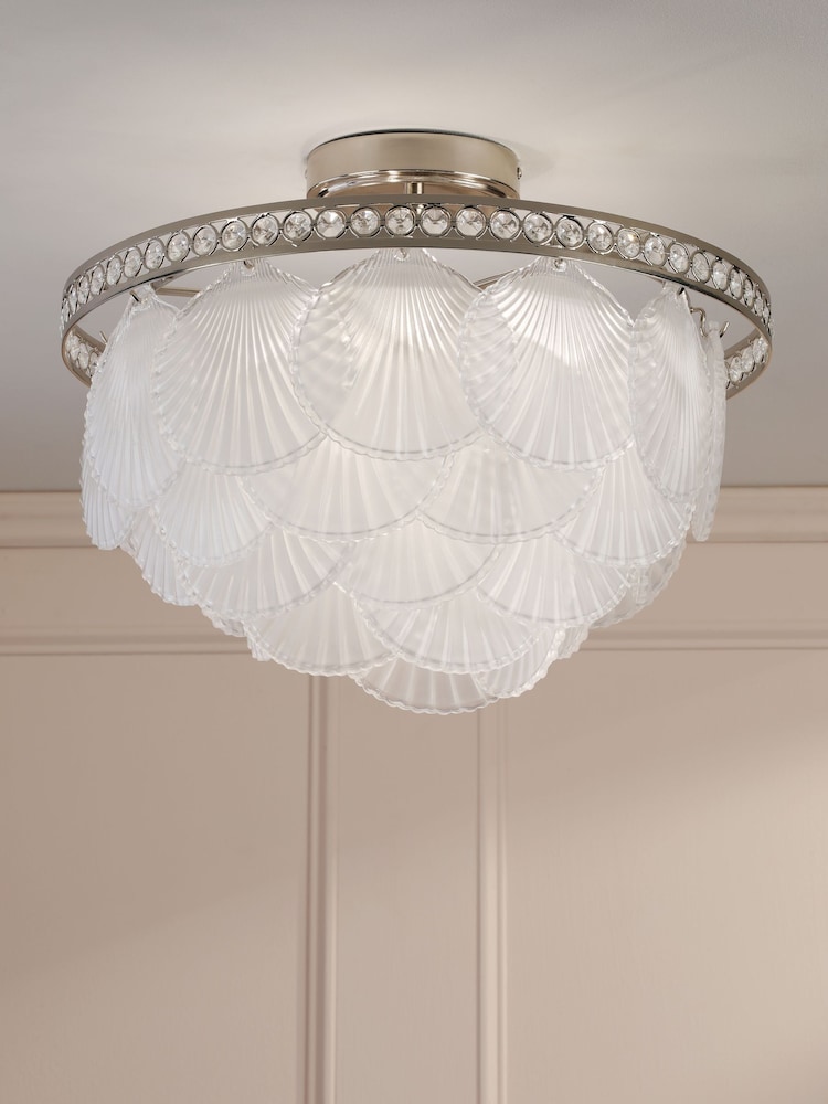 Laura Ashley Polished Nickel Caverton 4 Light Semi Flush Ceiling Light - Image 1 of 8