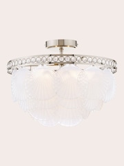 Laura Ashley Polished Nickel Caverton 4 Light Semi Flush Ceiling Light - Image 3 of 8