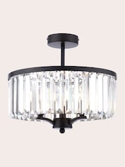 Laura Ashley Black Elkwood 3 Light Semi Flush Ceiling Light - Image 3 of 7