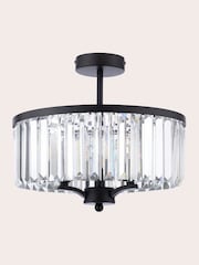 Laura Ashley Black Elkwood 3 Light Semi Flush Ceiling Light - Image 4 of 7