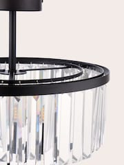 Laura Ashley Black Elkwood 3 Light Semi Flush Ceiling Light - Image 5 of 7
