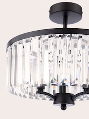 Laura Ashley Black Elkwood 3 Light Semi Flush Ceiling Light - Image 6 of 7