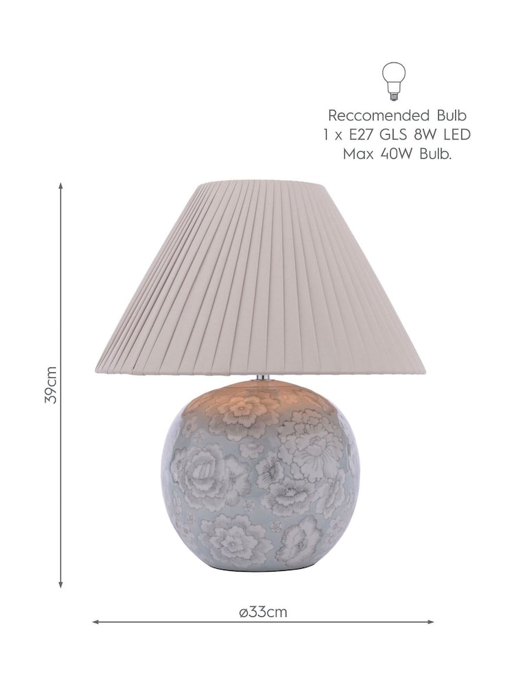 Laura Ashley Blue Montford Table Lamp - Image 8 of 8