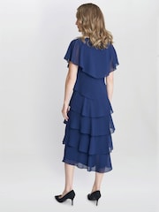 Rebecca Midi Tiered Dress With Shoulder Trim - Image 2 of 5
