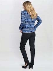 Cecily Zip Front Checked Knitted Cardigan - Image 2 of 4