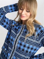 Cecily Zip Front Checked Knitted Cardigan - Image 3 of 4