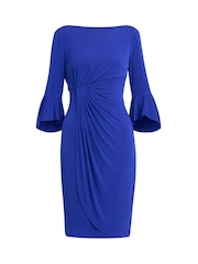 Gina Bacconi Blue Macie Jersey Faux Wrap Dress - Image 6 of 6