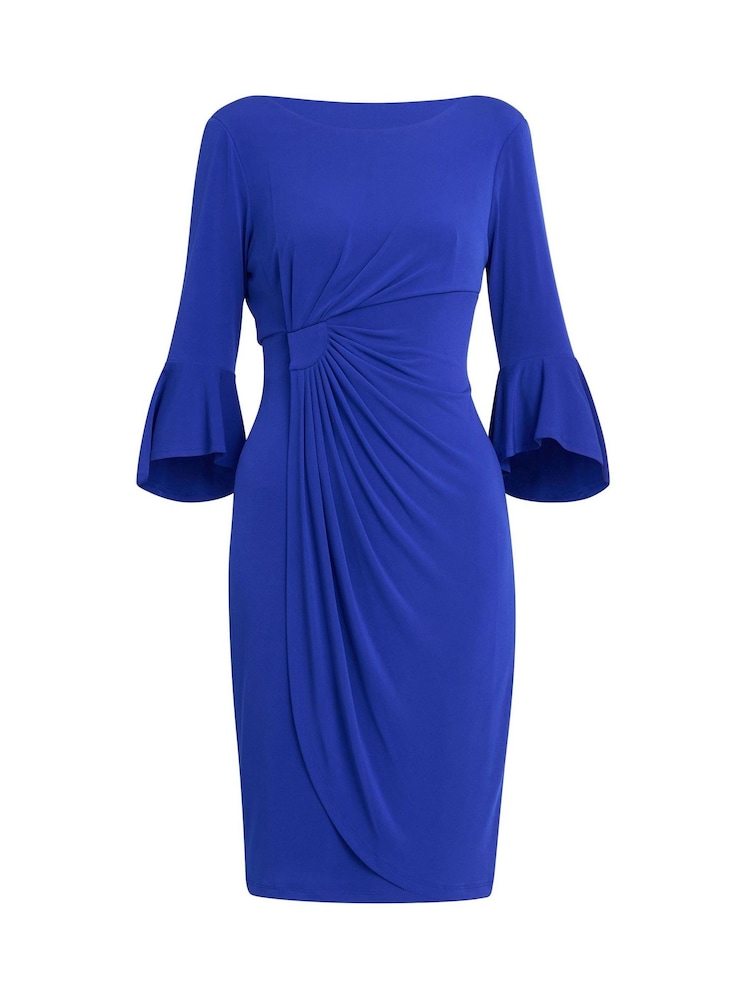 Gina Bacconi Blue Macie Jersey Faux Wrap Dress - Image 6 of 6