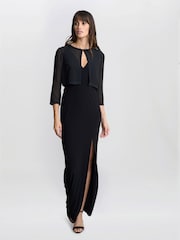Gina Bacconi Chiffon Black Jacket - Image 1 of 4