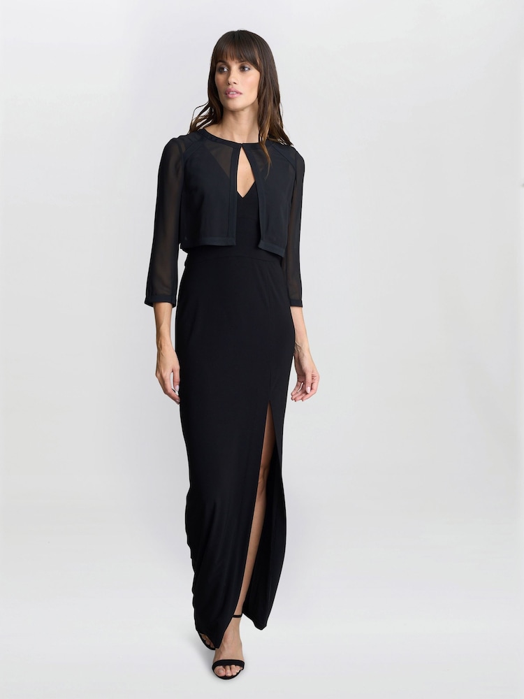 Gina Bacconi Chiffon Black Jacket - Image 1 of 4